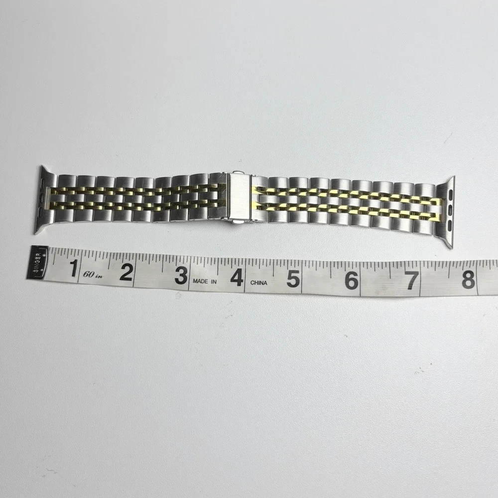 Two Tone Silver‎ Gold Stainless Steel Jubilee Link Band for Apple Watch